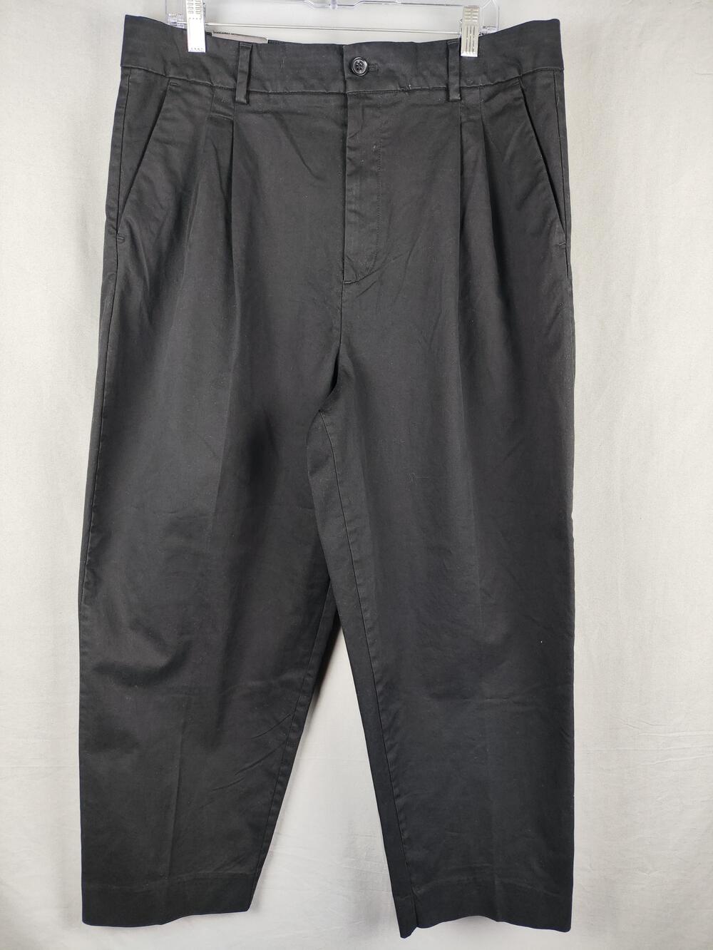 Banana Republic Pants Womens 16 Black Authentic Chino Pleated Crop High Rise